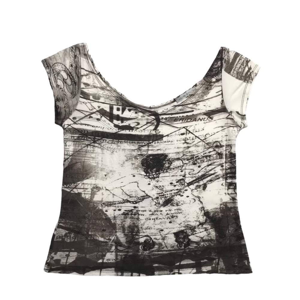Sarah Pacini Grunge Graphic Top